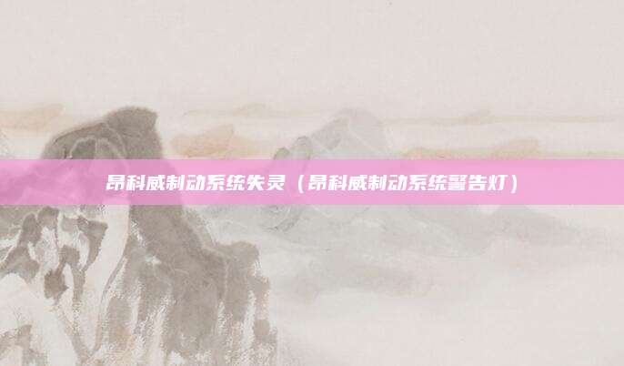 昂科威制动系统失灵(昂科威制动系统警告灯)