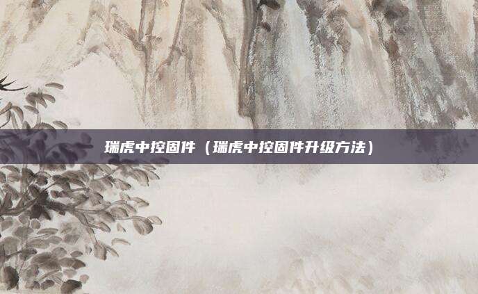 瑞虎中控固件(瑞虎中控固件升级方法)