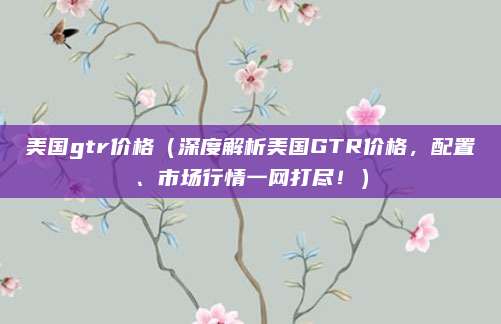 美国gtr价格(深度解析美国GTR价格,配置、市场行情一网打尽!)