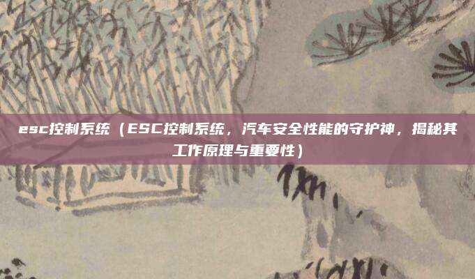 esc控制系统(ESC控制系统,汽车安全性能的守护神,揭秘其工作原理与重要性)