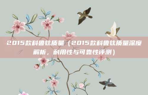 2015款科鲁兹质量(2015款科鲁兹质量深度解析,耐用性与可靠性评测)