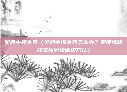奥迪中控不亮(奥迪中控不亮怎么办?深度解析故障原因及解决方法)