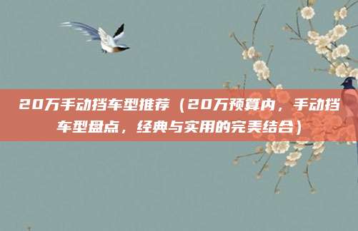 20万手动挡车型推荐(20万预算内,手动挡车型盘点,经典与实用的完美结合)