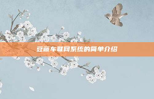 豆藤车联网系统的简单介绍