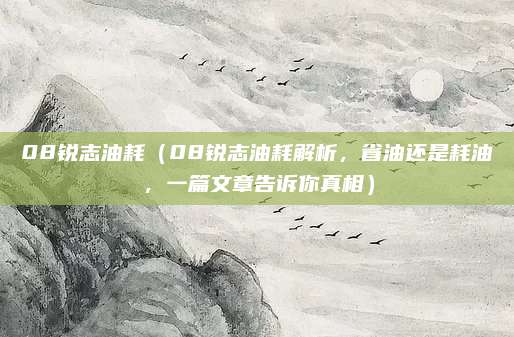08锐志油耗(08锐志油耗解析,省油还是耗油,一篇文章告诉你真相)
