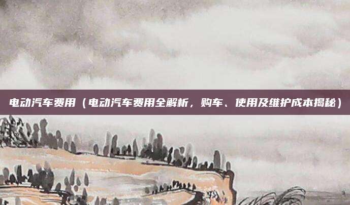 电动汽车费用(电动汽车费用全解析,购车、使用及维护成本揭秘)