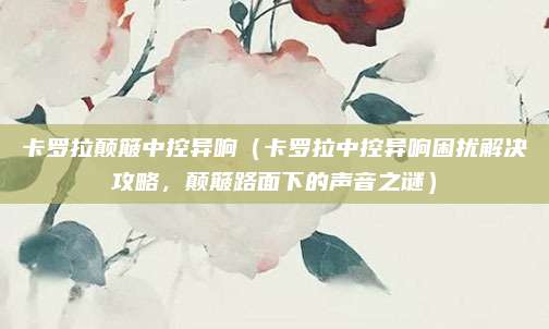 卡罗拉颠簸中控异响(卡罗拉中控异响困扰解决攻略,颠簸路面下的声音之谜)