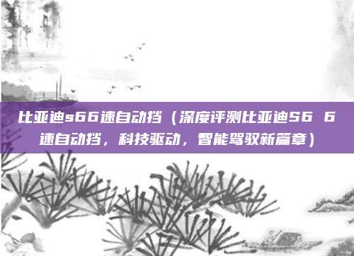 比亚迪s66速自动挡(深度评测比亚迪S6 6速自动挡,科技驱动,智能驾驭新篇章)