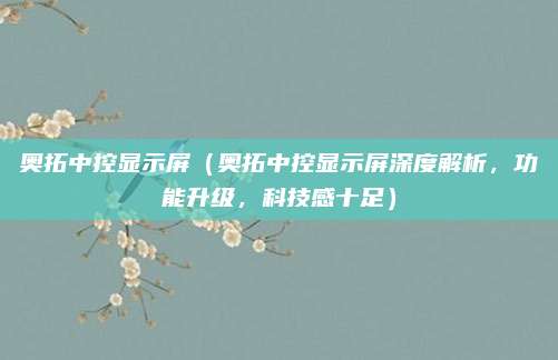 奥拓中控显示屏(奥拓中控显示屏深度解析,功能升级,科技感十足)