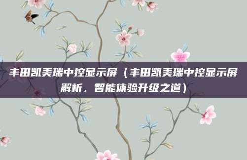 丰田凯美瑞中控显示屏（丰田凯美瑞中控显示屏解析，智能体验升级之道）