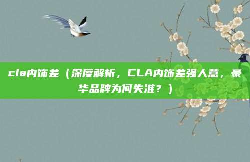 cla内饰差（深度解析，CLA内饰差强人意，豪华品牌为何失准？）
