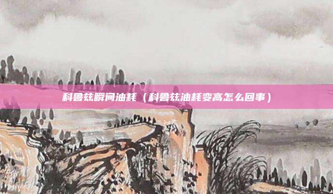科鲁兹瞬间油耗(科鲁兹油耗变高怎么回事)