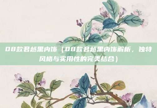 08款君越黑内饰(08款君越黑内饰解析,独特风格与实用性的完美结合)