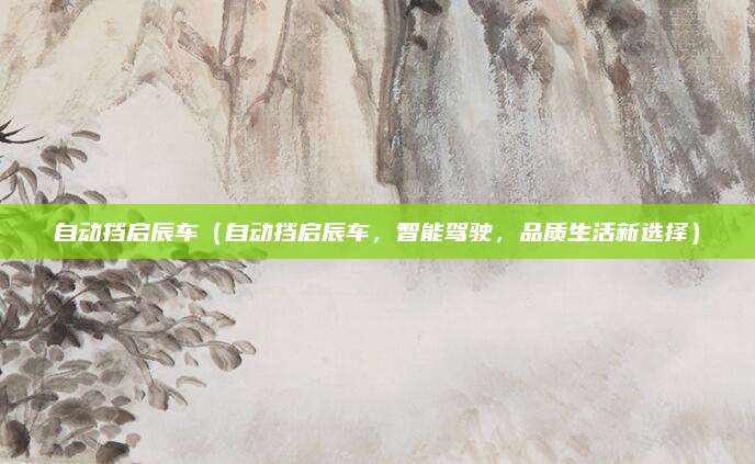 自动挡启辰车(自动挡启辰车,智能驾驶,品质生活新选择)