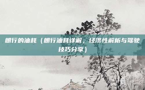 朗行的油耗（朗行油耗详解，经济性解析与驾驶技巧分享）