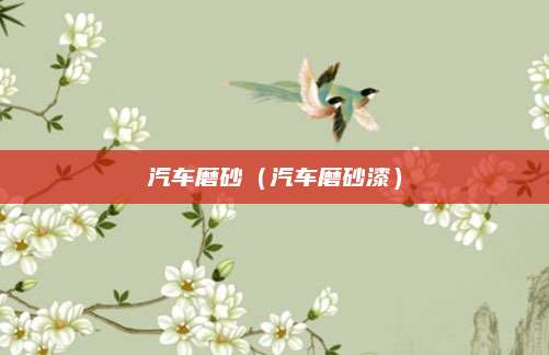 汽车磨砂(汽车磨砂漆)