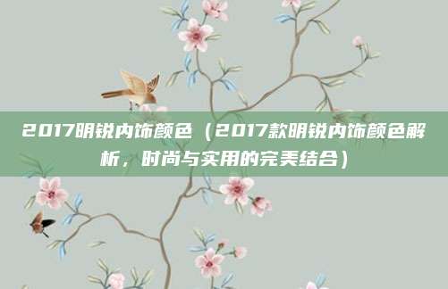 2017明锐内饰颜色（2017款明锐内饰颜色解析，时尚与实用的完美结合）