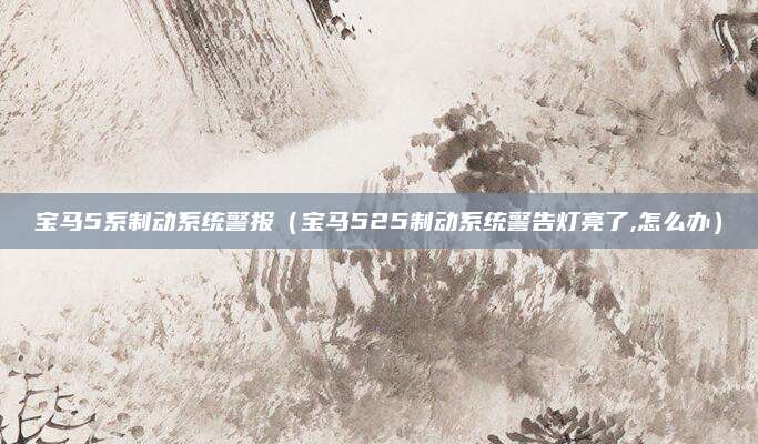 宝马5系制动系统警报（宝马525制动系统警告灯亮了,怎么办）