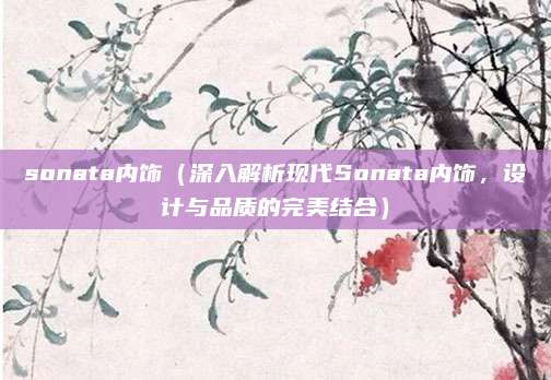 sonata内饰(深入解析现代Sonata内饰,设计与品质的完美结合)