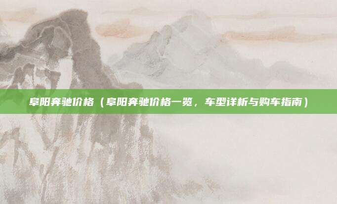 阜阳奔驰价格(阜阳奔驰价格一览,车型详析与购车指南)