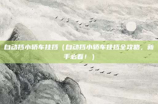 自动挡小轿车挂挡(自动挡小轿车挂挡全攻略,新手必看!)