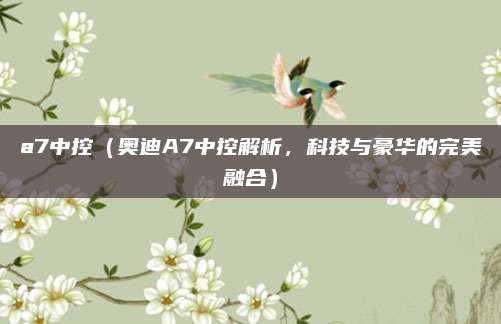 a7中控(奥迪A7中控解析,科技与豪华的完美融合)