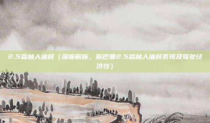 2.5森林人油耗(深度解析,斯巴鲁2.5森林人油耗表现及驾驶经济性)