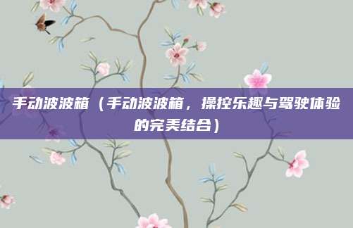 手动波波箱(手动波波箱,操控乐趣与驾驶体验的完美结合)