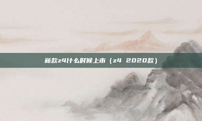 新款z4什么时候上市(z4 2020款)