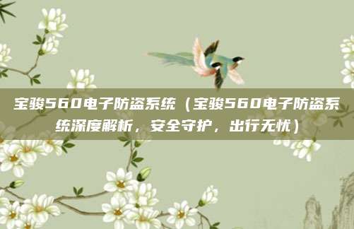宝骏560电子防盗系统(宝骏560电子防盗系统深度解析,安全守护,出行无忧)