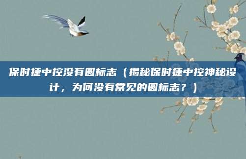 保时捷中控没有圆标志(揭秘保时捷中控神秘设计,为何没有常见的圆标志?)