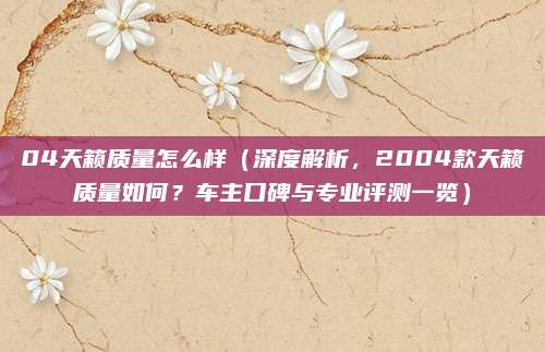 04天籁质量怎么样(深度解析,2004款天籁质量如何?车主口碑与专业评测一览)