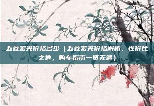 五菱宏光价格多少(五菱宏光价格解析,性价比之选,购车指南一览无遗)
