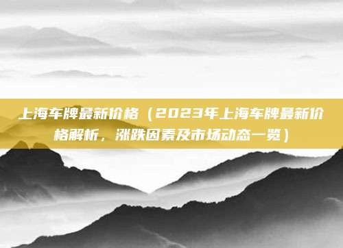上海车牌最新价格(2023年上海车牌最新价格解析,涨跌因素及市场动态一览)