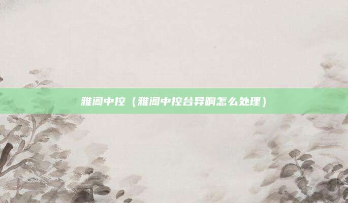 雅阁中控(雅阁中控台异响怎么处理)