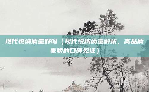 现代悦纳质量好吗(现代悦纳质量解析,高品质家轿的口碑见证)