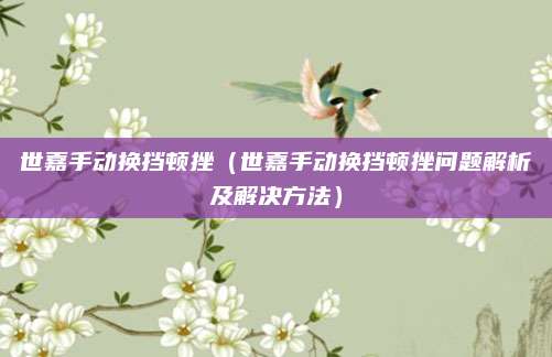 世嘉手动换挡顿挫（世嘉手动换挡顿挫问题解析及解决方法）