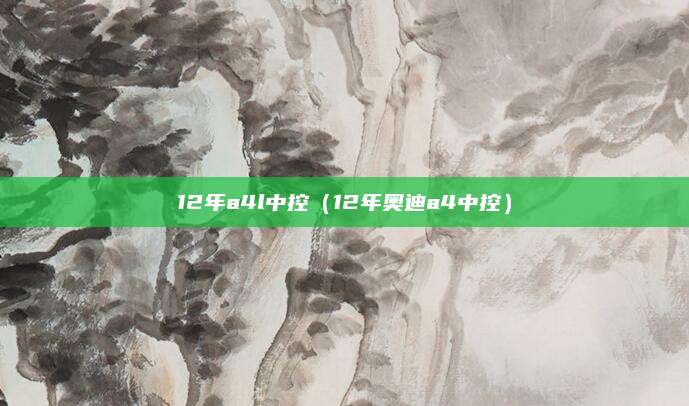 12年a4l中控(12年奥迪a4中控)
