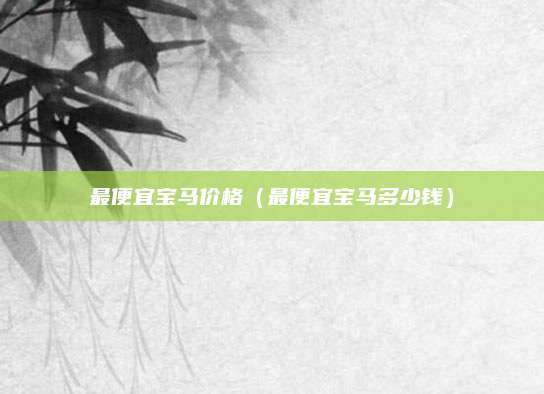 最便宜宝马价格(最便宜宝马多少钱)
