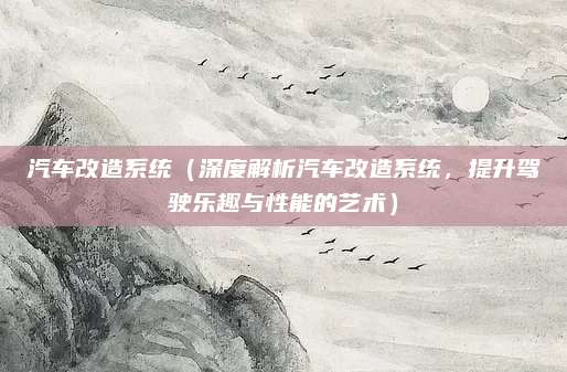 汽车改造系统(深度解析汽车改造系统,提升驾驶乐趣与性能的艺术)
