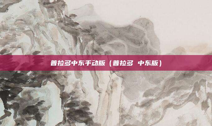 普拉多中东手动版(普拉多 中东版)