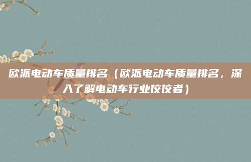 欧派电动车质量排名（欧派电动车质量排名，深入了解电动车行业佼佼者）