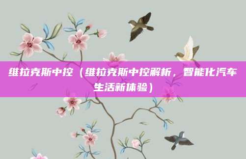 维拉克斯中控(维拉克斯中控解析,智能化汽车生活新体验)