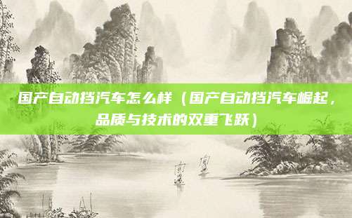 国产自动挡汽车怎么样（国产自动挡汽车崛起，品质与技术的双重飞跃）
