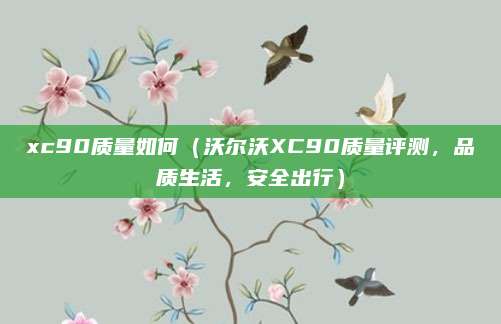 xc90质量如何(沃尔沃XC90质量评测,品质生活,安全出行)