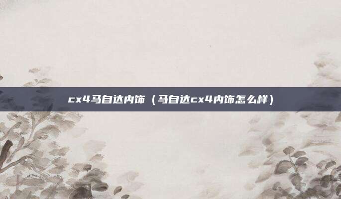 cx4马自达内饰(马自达cx4内饰怎么样)
