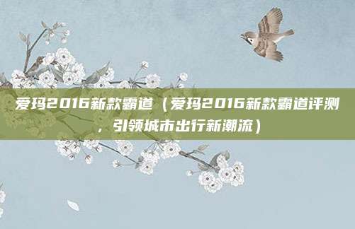 爱玛2016新款霸道（爱玛2016新款霸道评测，引领城市出行新潮流）