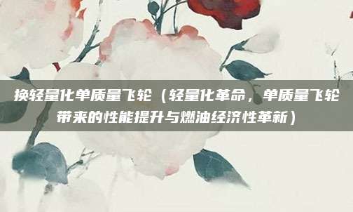换轻量化单质量飞轮(轻量化革命,单质量飞轮带来的性能提升与燃油经济性革新)