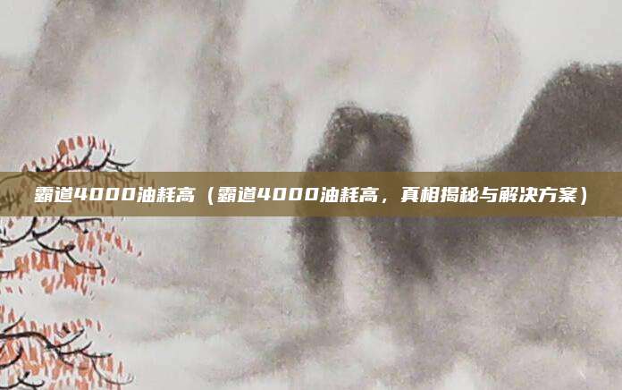 霸道4000油耗高(霸道4000油耗高,真相揭秘与解决方案)