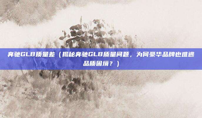 奔驰GLB质量差（揭秘奔驰GLB质量问题，为何豪华品牌也难逃品质困境？）